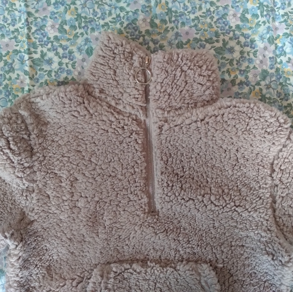 Shinestar pullover teddy jacket